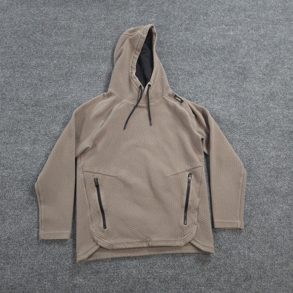 UNRL Hoodie Mens XS Beige Elevation Textured Knit Stretch Performance Pullover